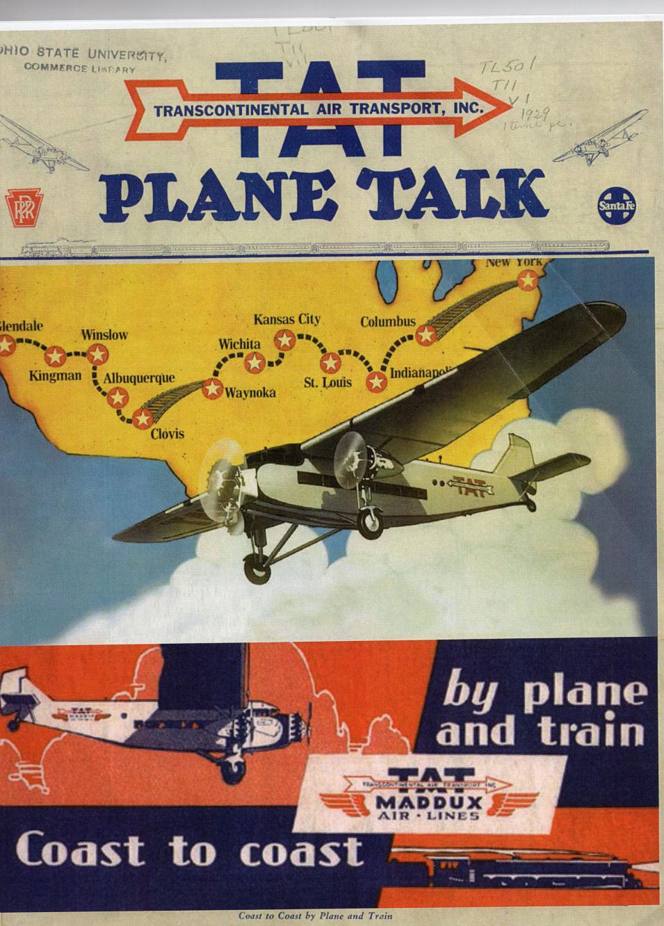 Resultado de imagen para by plain and train coast to coast TAT vintage poster