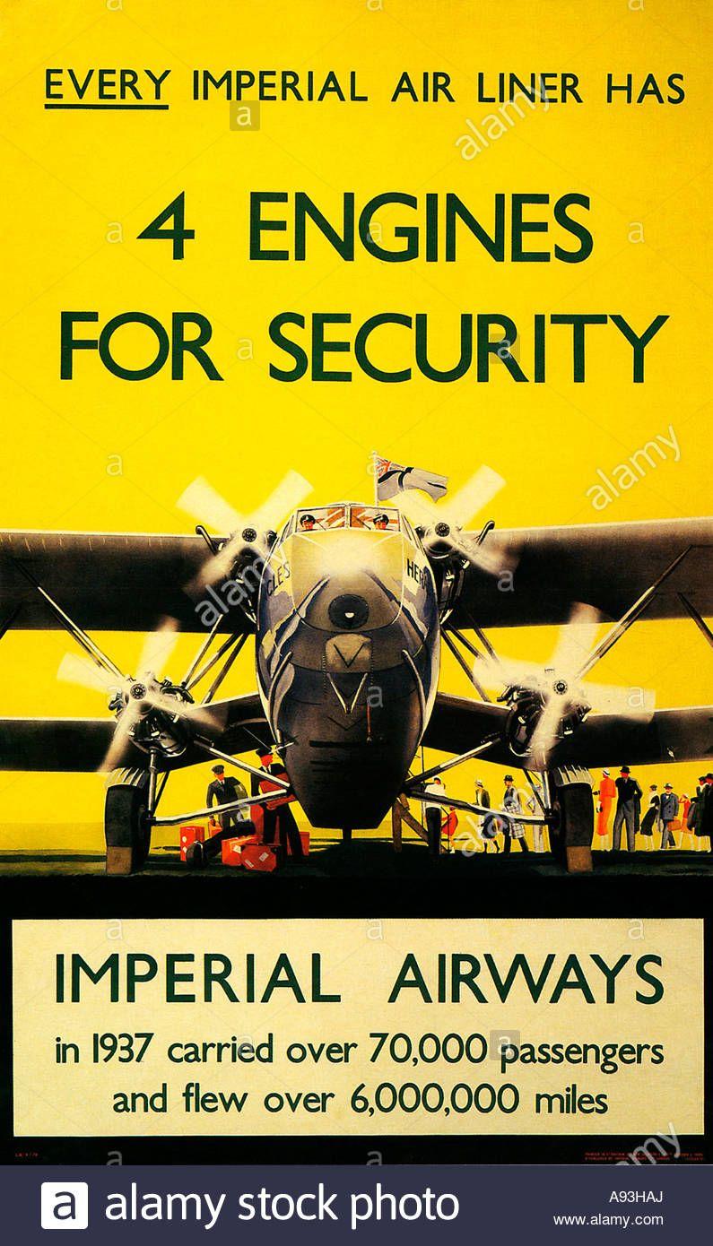 Resultado de imagen para poster imperial airways 4 engines for security