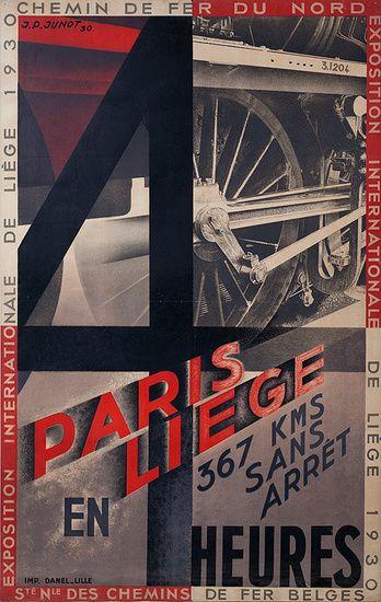 Resultado de imagen para vintage poster paris liege en 4 heures